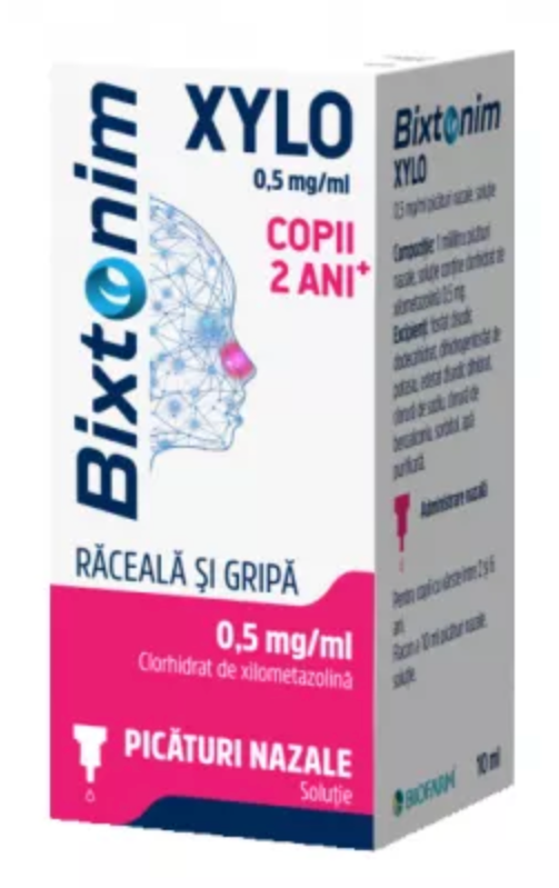 Bixtonim Xylo picaturi copii 2 ani+, 05mg/ml, 10 ml, Biofarm
