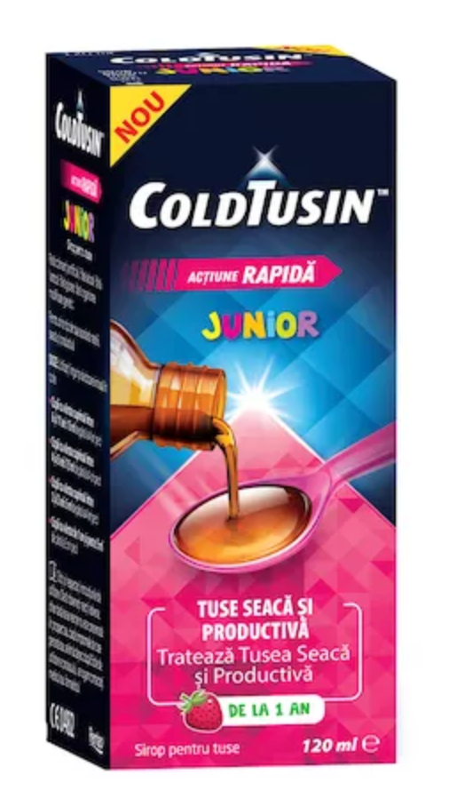 Sirop de tuse pentru copii cu ingrediente naturale Coldtusin Junior, 120 ml, Perrigo