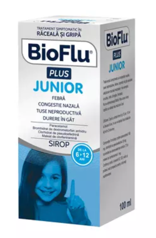 Bioflu Plus Junior sirop, 100 ml, Biofarm