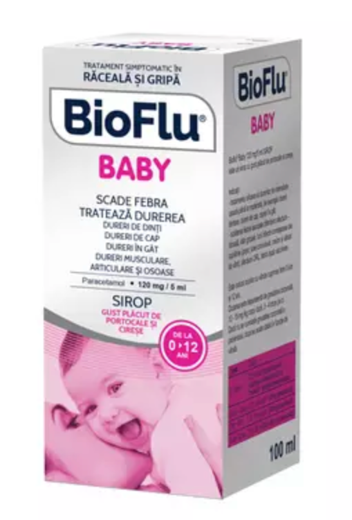 Bioflu baby sirop, 120 mg/5 ml, 100 ml, Biofarm