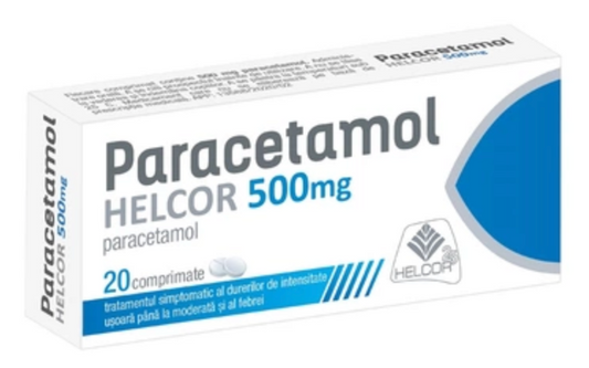 Paracetamol Helcor, 500 mg, 20 comprimate, Helcor
