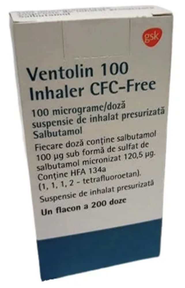 Ventolin Inhaler 100mcg/doza, 200 doze, GSK