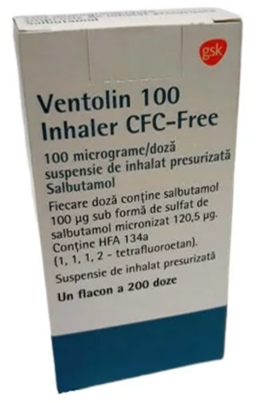 Ventolin Inhaler 100mcg/doza, 200 doze, GSK