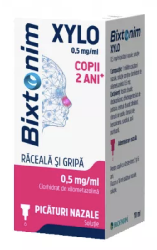 Bixtonim Xylo picaturi copii 2 ani+, 05mg/ml, 10 ml, Biofarm