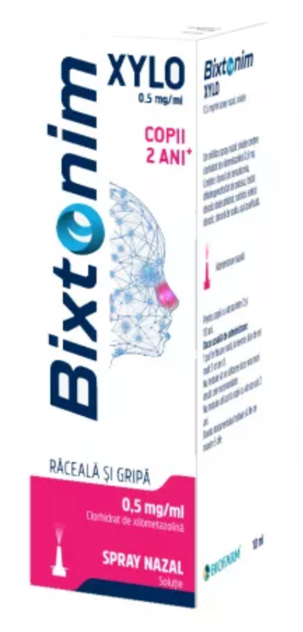 Bixtonim Xylo, 0,5 mg/ml spray nazal, soluţie, 10 ml, Biofarm