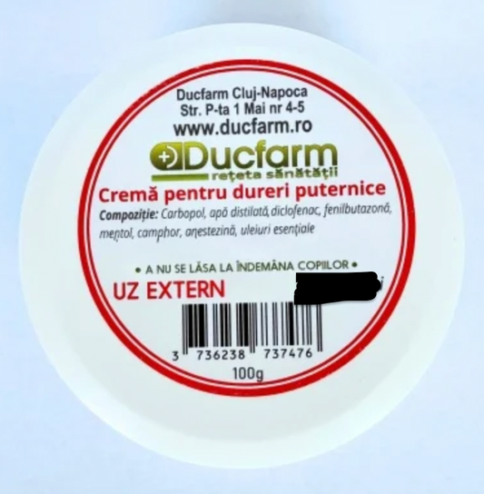Ducfarm Crema pentru DURERI PUTERNICE 100g